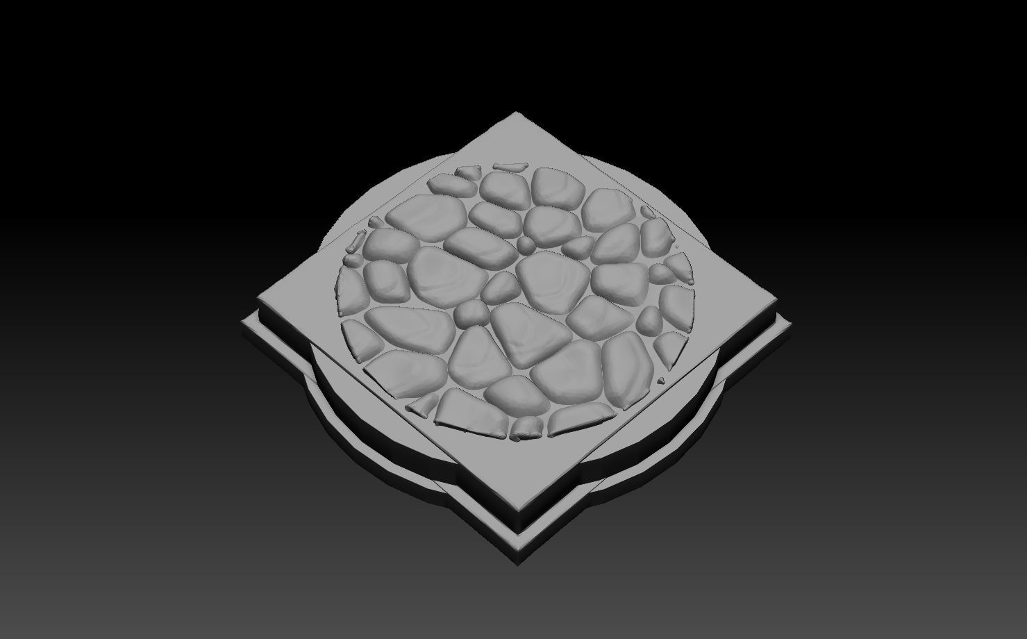 6 DnD figurines base stand foot fantasy roundedstone pack 3D print model_2