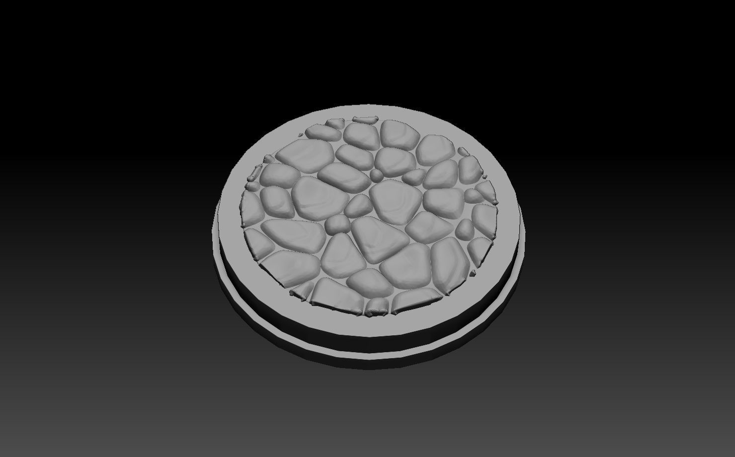 6 DnD figurines base stand foot fantasy roundedstone pack 3D print model_3