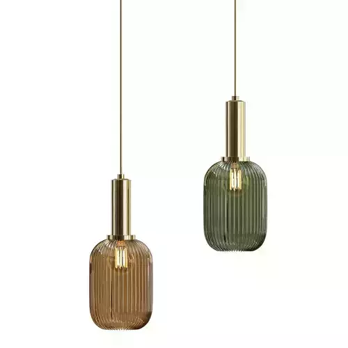 IRIC 2 glass pendant lamp - gold