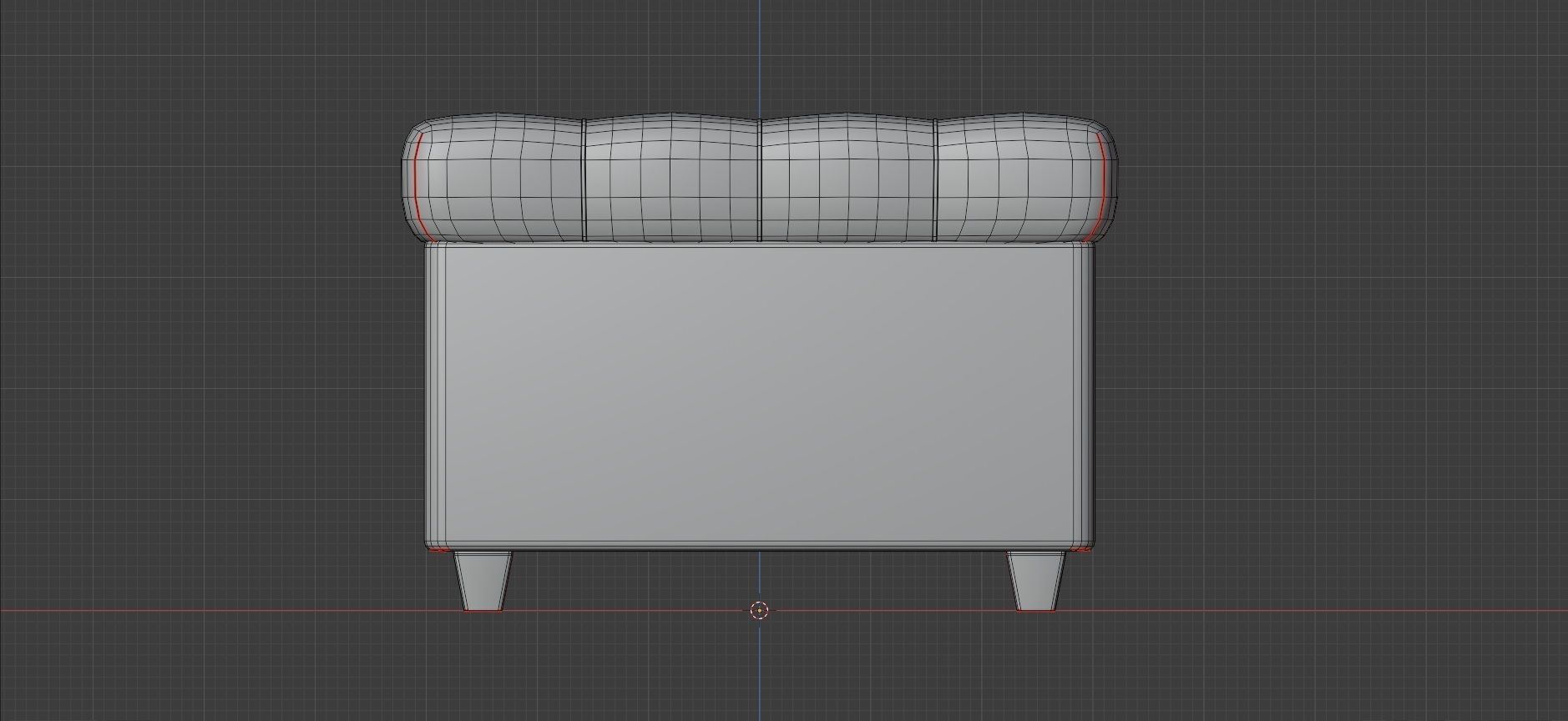 Pouf - low poly Low-poly 3D model_8