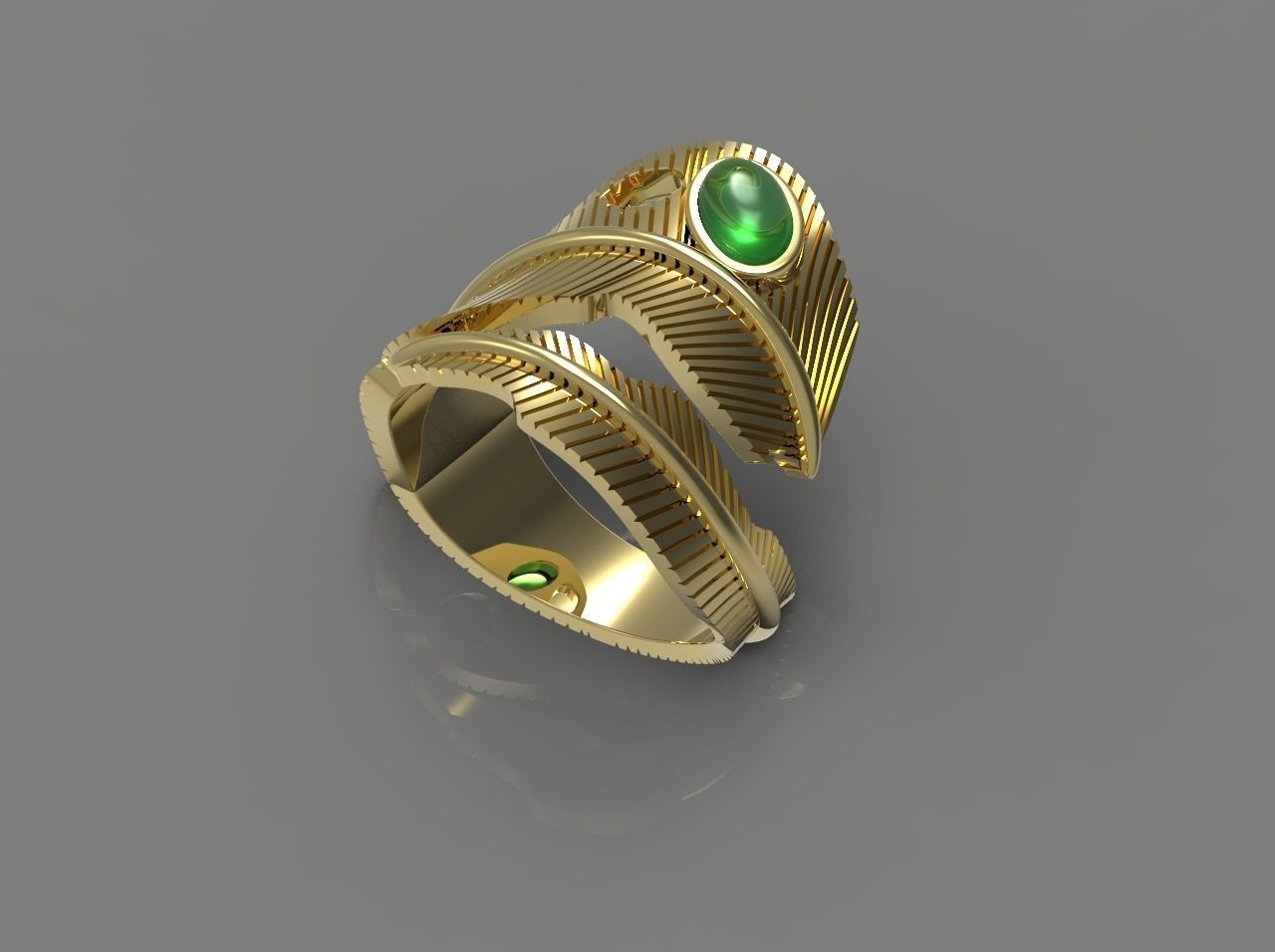 FEATHER RING N - 95 3D print model_1