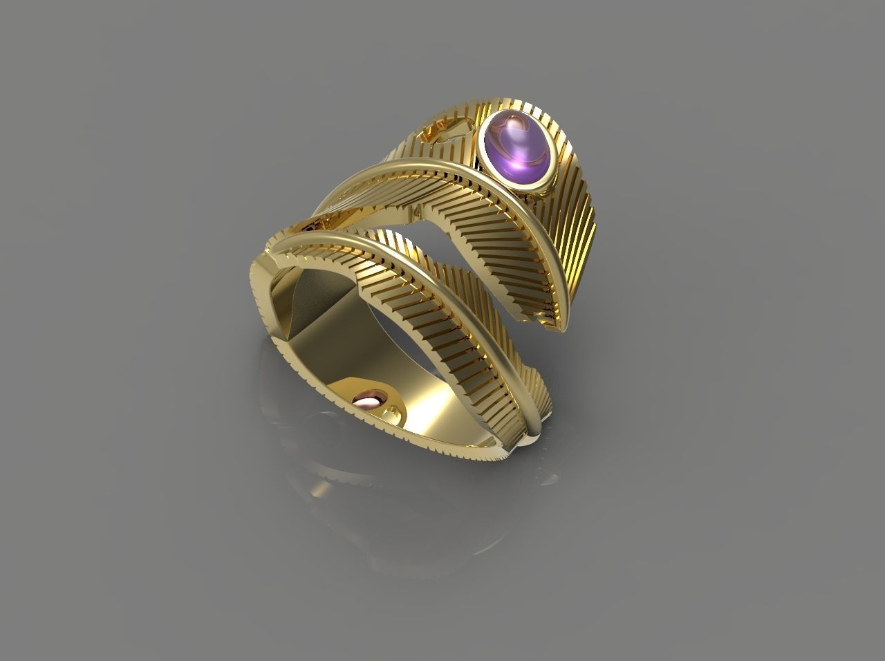 FEATHER RING N - 95 3D print model_3