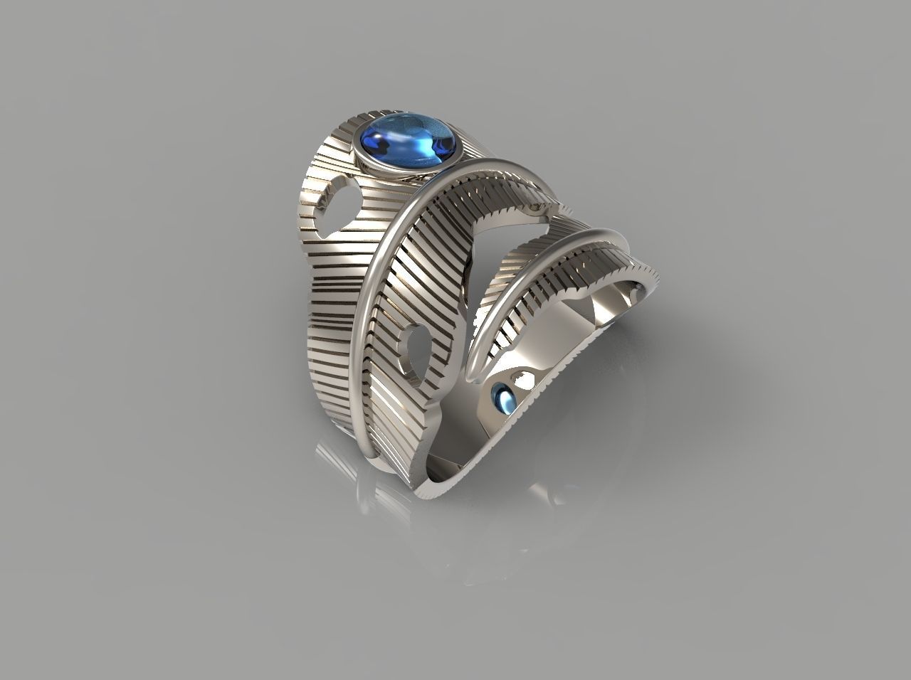 FEATHER RING N - 95 3D print model_2