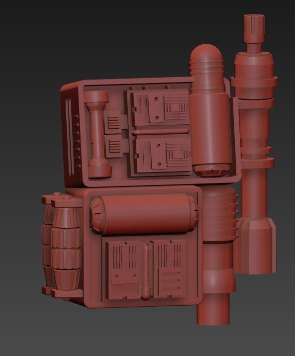 Shock Trooper Backpack 3D print STL for 6 inch figure 3D print model_1