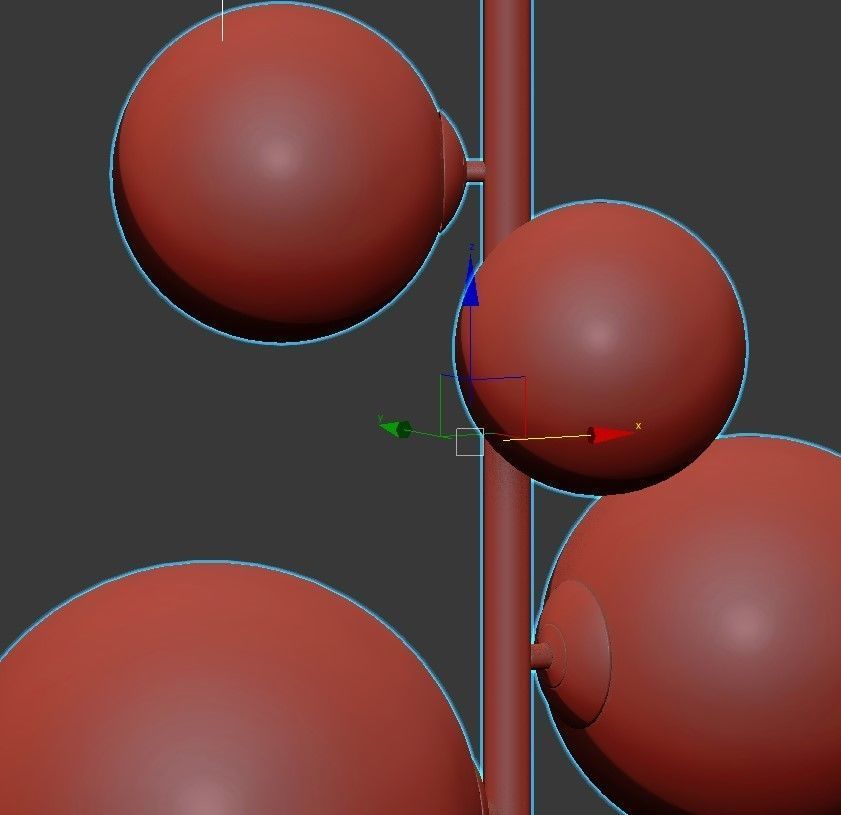 IONA B modern chandelier with glass bubbles hanging from it 3D model_3