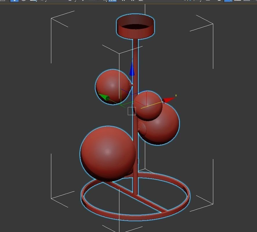 IONA B modern chandelier with glass bubbles hanging from it 3D model_2