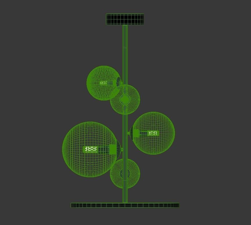 IONA B modern chandelier with glass bubbles hanging from it 3D model_5