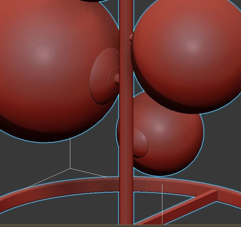 IONA B modern chandelier with glass bubbles hanging from it 3D model_4