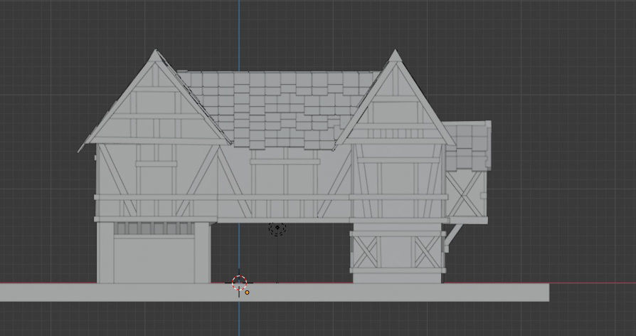 Medieval  house  Low-poly 3D model_1