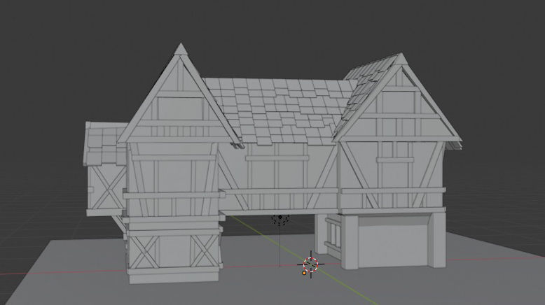 Medieval  house  Low-poly 3D model_3