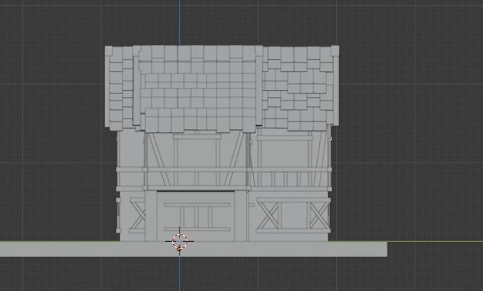 Medieval  house  Low-poly 3D model_5