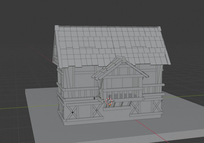 Medieval  house  Low-poly 3D model_2