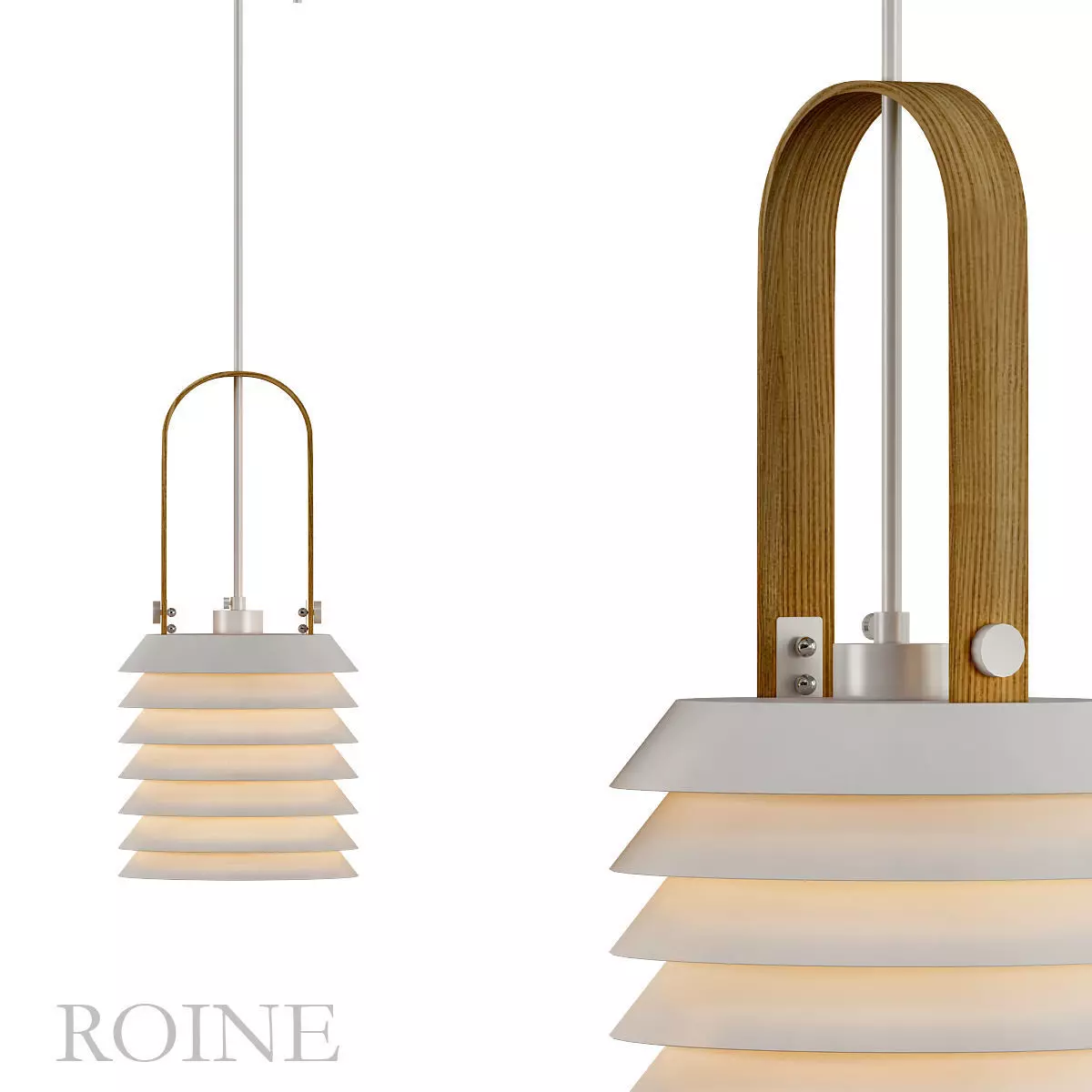 ROINE roune pendant light wood 3D model_0