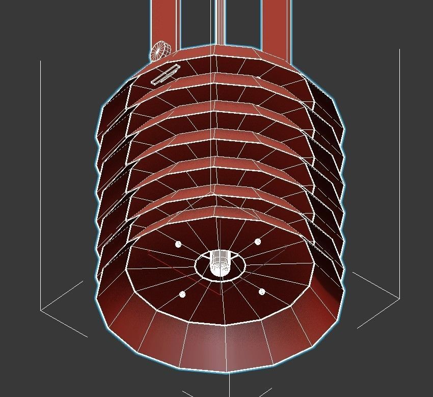 ROINE roune pendant light wood 3D model_3