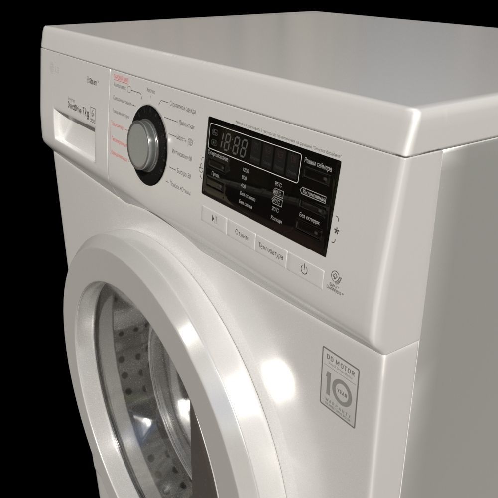 Washing machine LG F1296HDS3 3D model_3