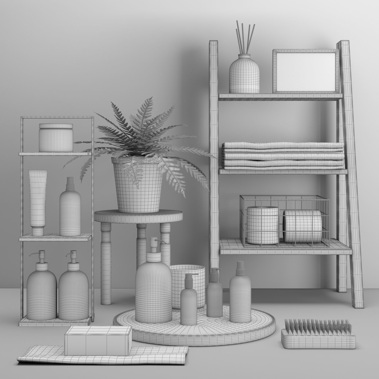 bathroom decor set 3 3D model_4