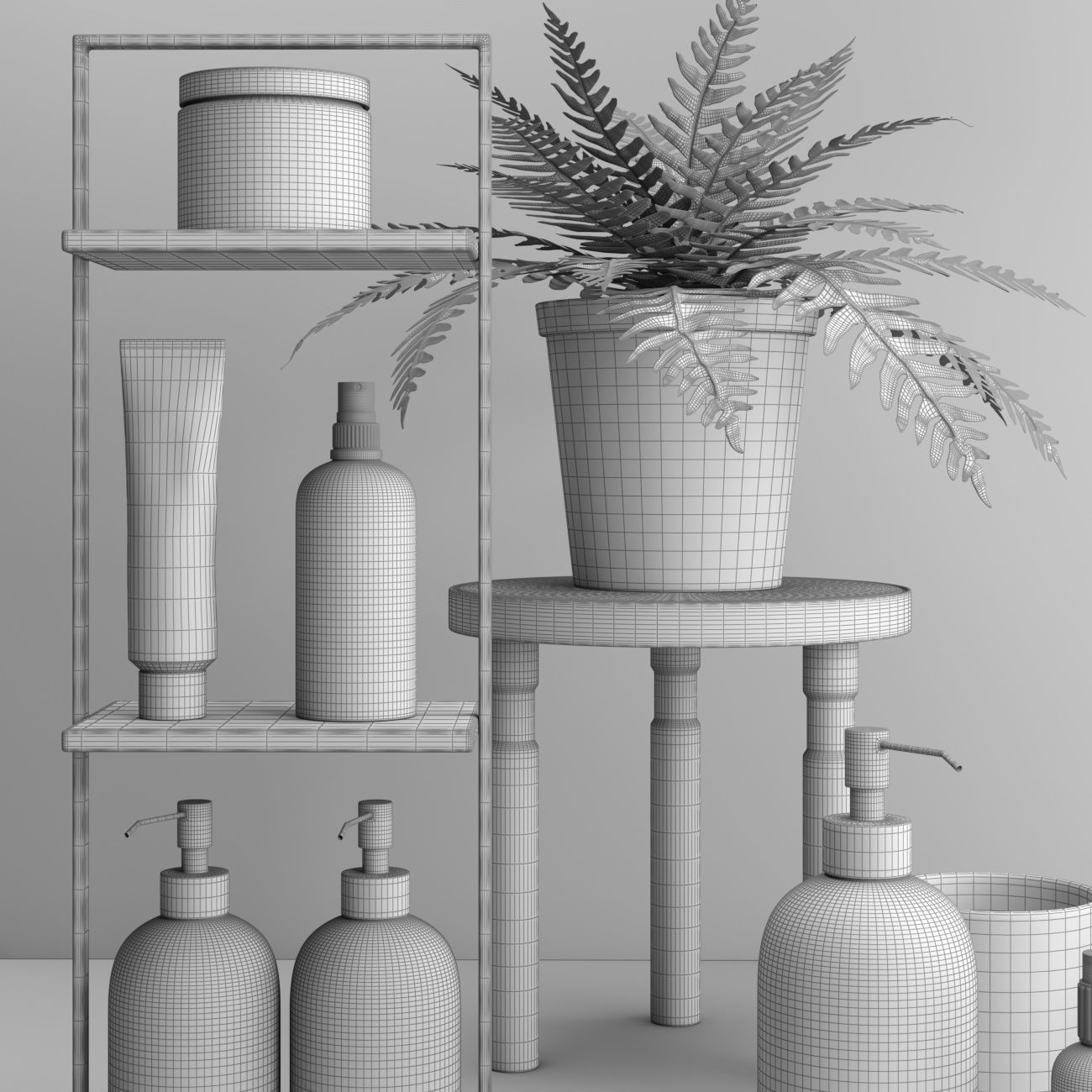 bathroom decor set 3 3D model_5
