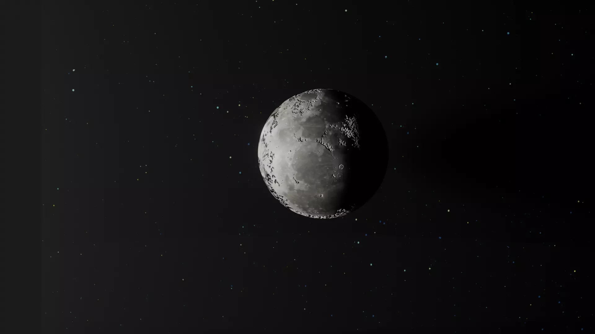 Realistic 3D Moon in space 3D model