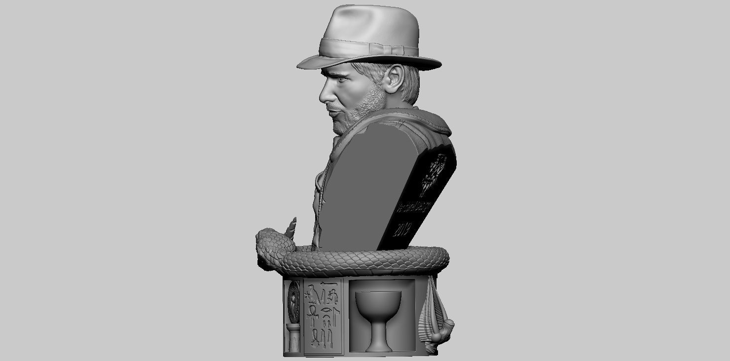 Bust Indiana Jones 3D print model_2