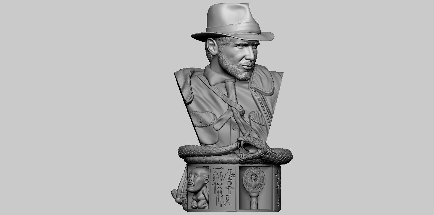 Bust Indiana Jones 3D print model_1