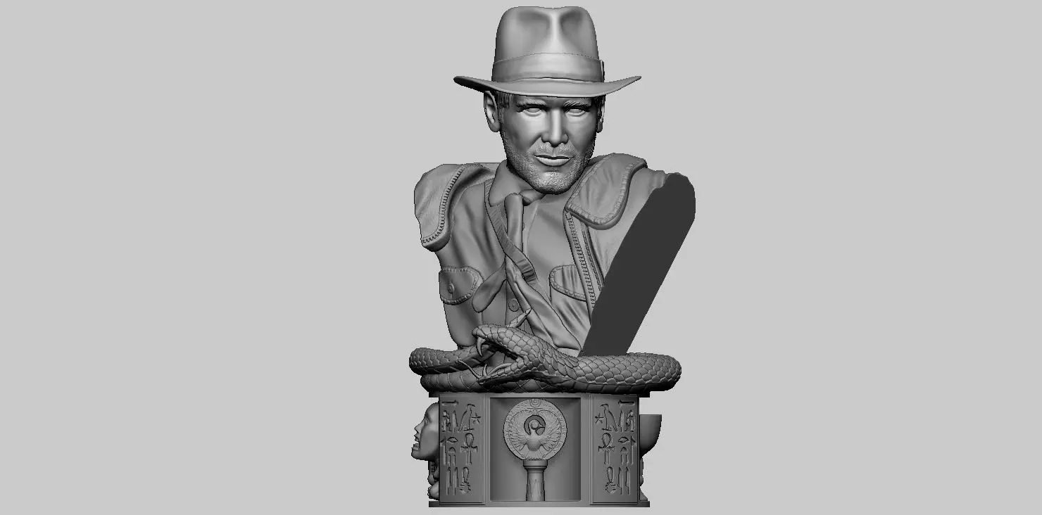 Bust Indiana Jones 3D print model_0