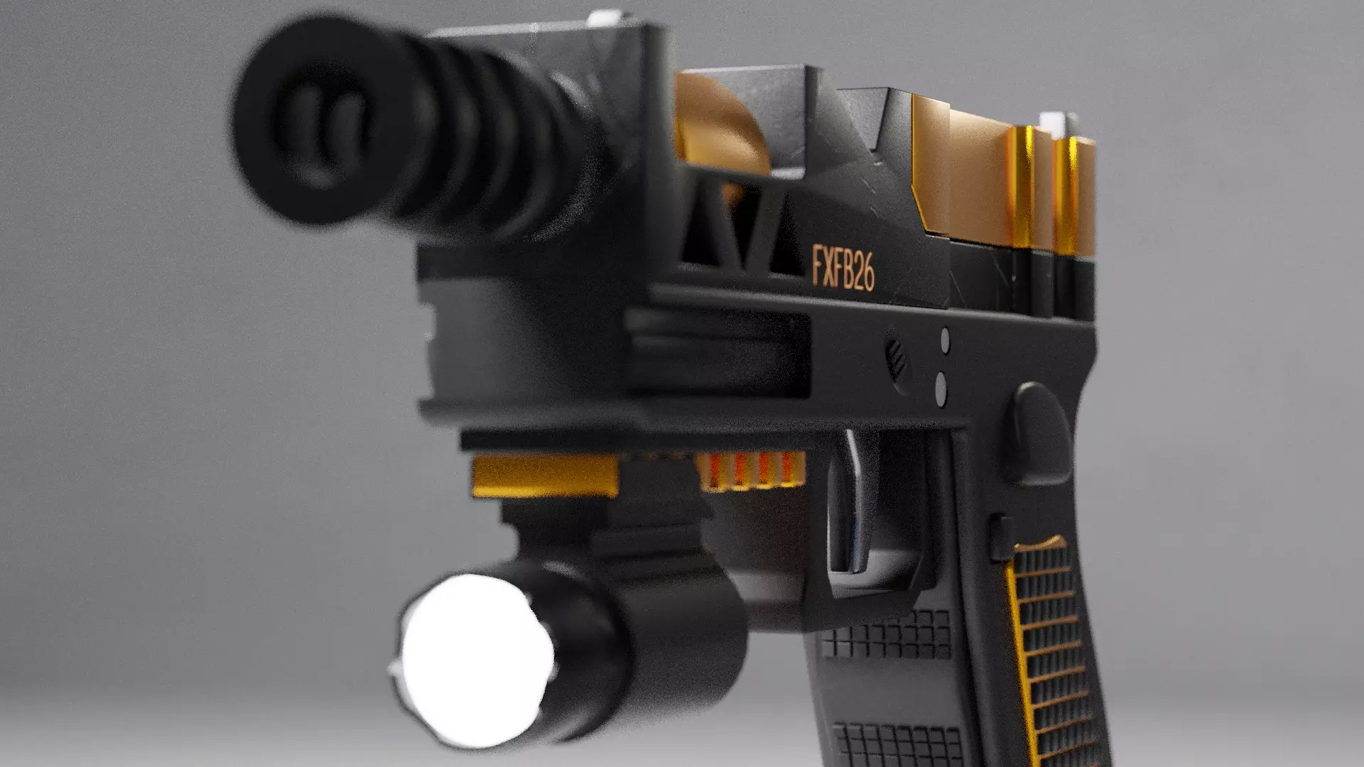 G74 Handgun 3D Model High Poly Free 3D model