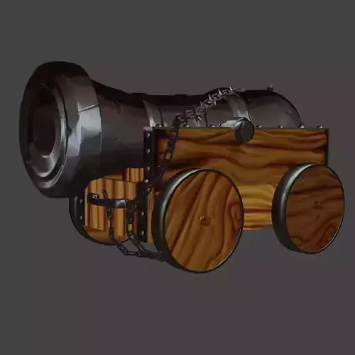 Cartoon Style Old Vessel Cannon