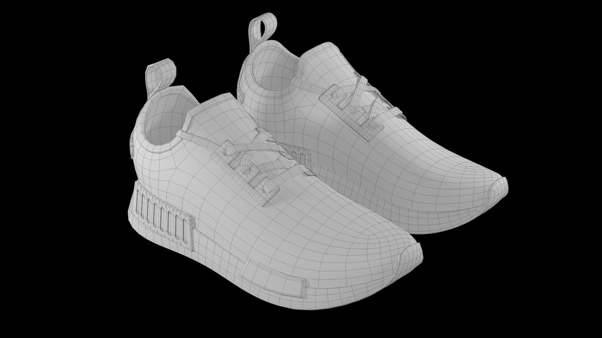Adidas NMD Low-poly 3D model_5