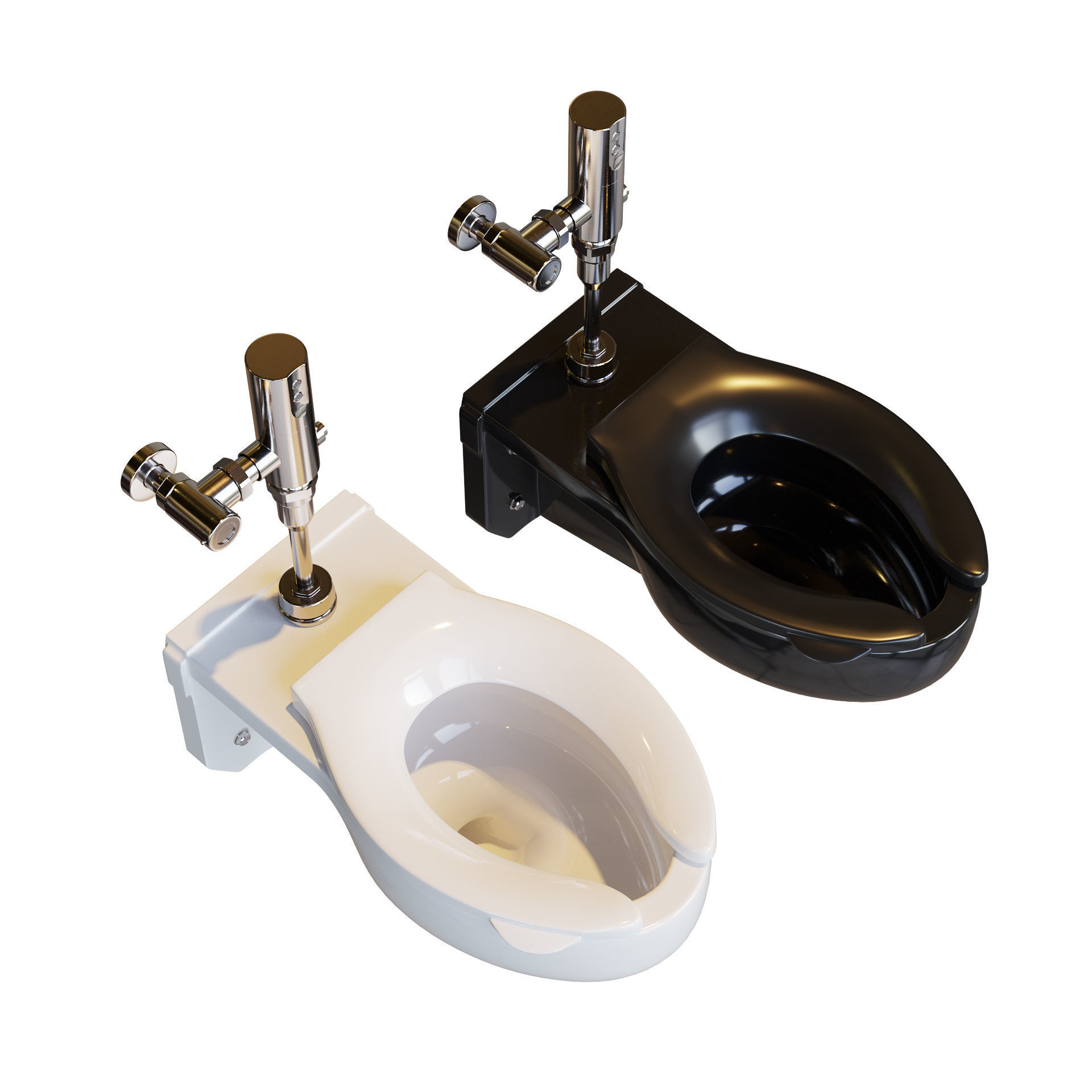 TOTO commercial wall-mounted toilet 3D model_4