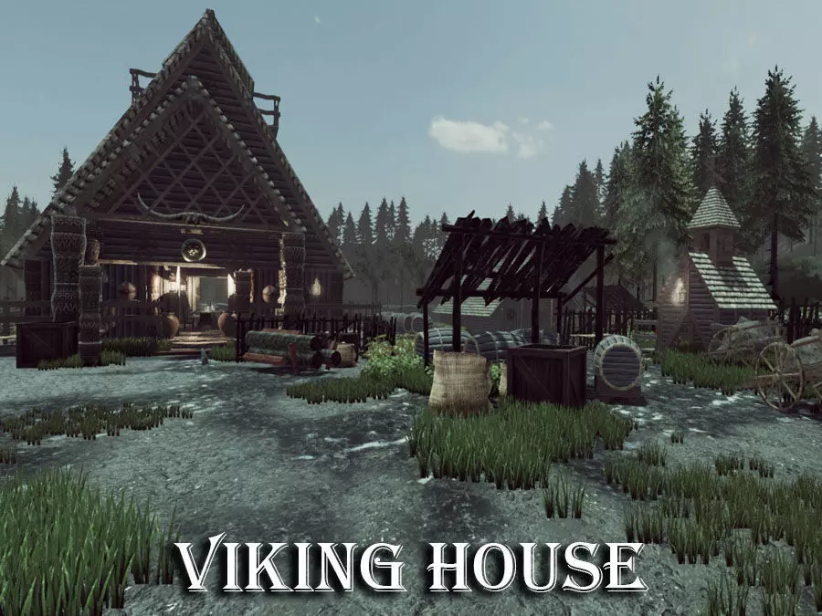 Viking House Low-poly 3D model_0