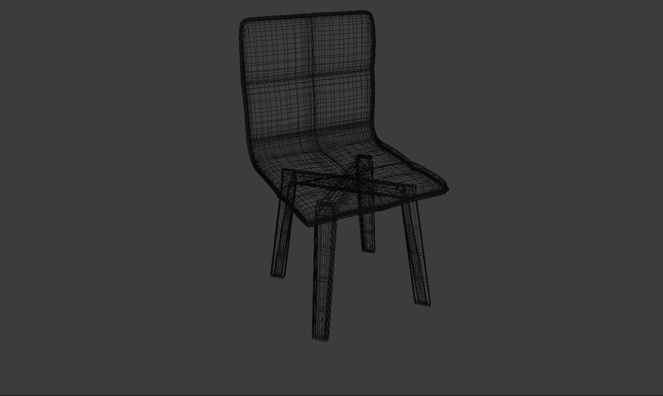 Chair with wooden legs Free 3D model_2