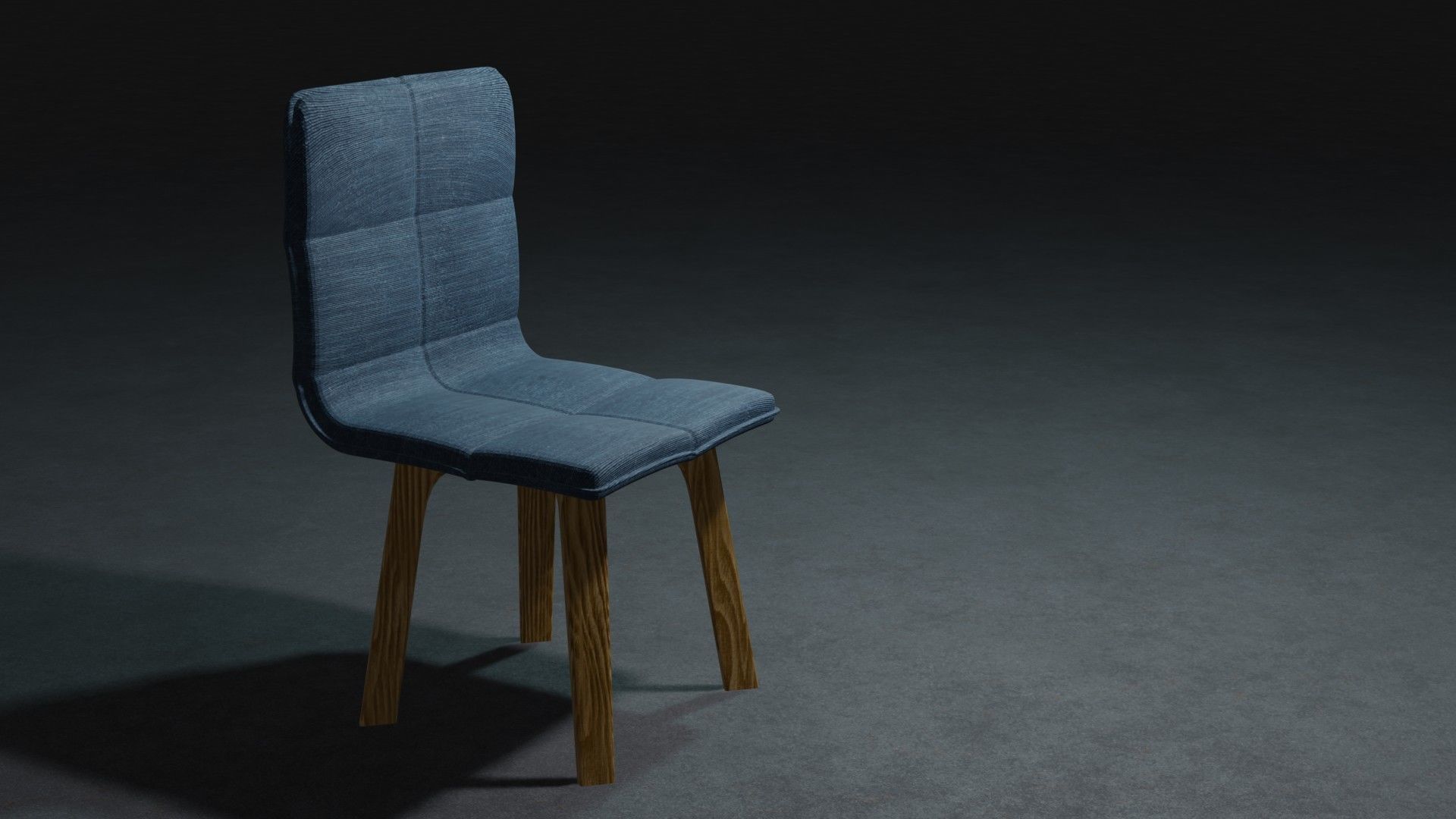 Chair with wooden legs Free 3D model_1