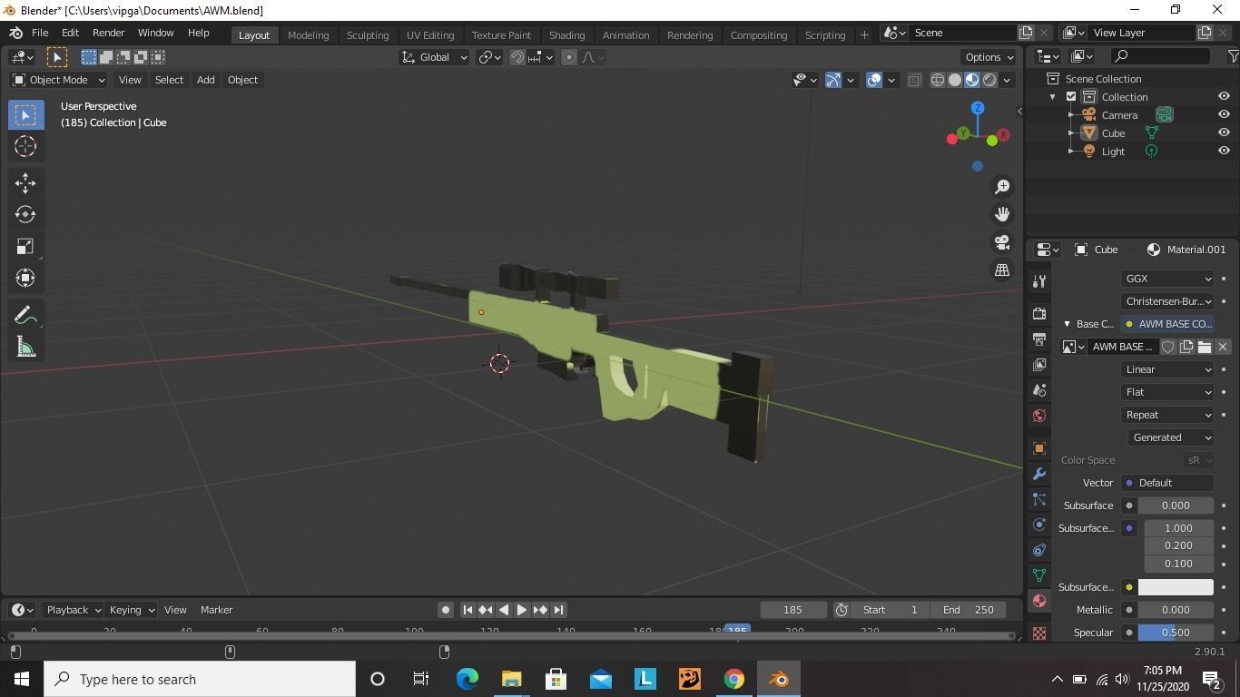 AWM Sniper 3D Model Low-poly 3D model_4