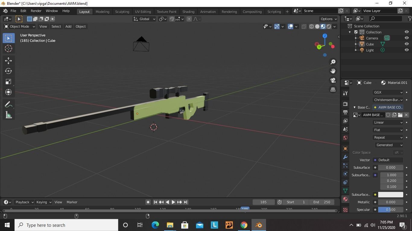 AWM Sniper 3D Model Low-poly 3D model_3