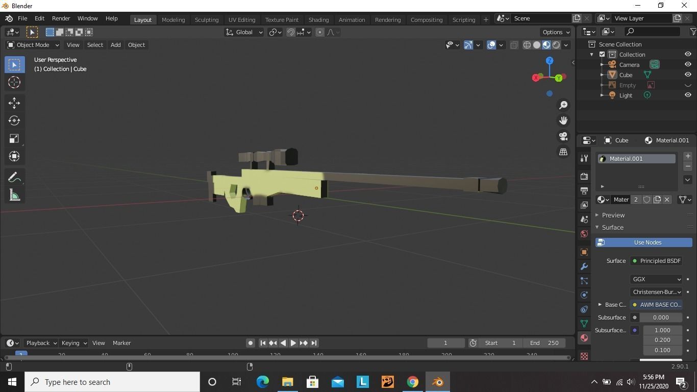 AWM Sniper 3D Model Low-poly 3D model_1