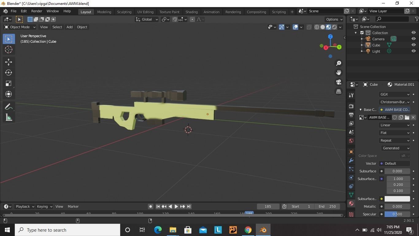 AWM Sniper 3D Model Low-poly 3D model_2