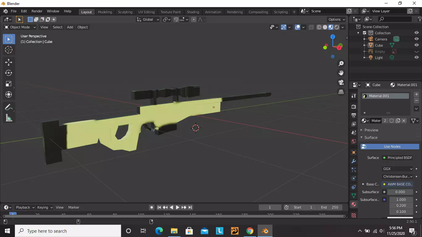 AWM Sniper 3D Model Low-poly 3D model_0