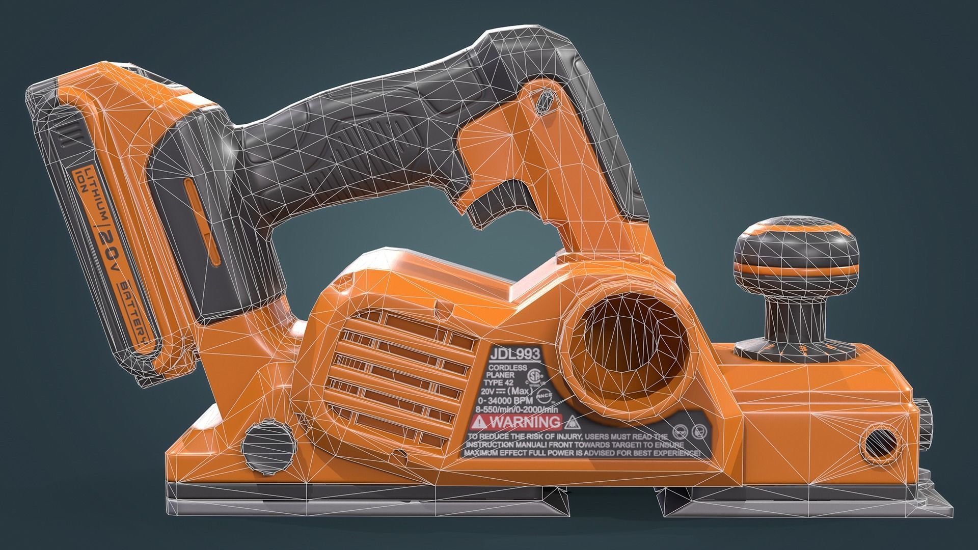 Hand Held Planer Low-poly 3D model_15