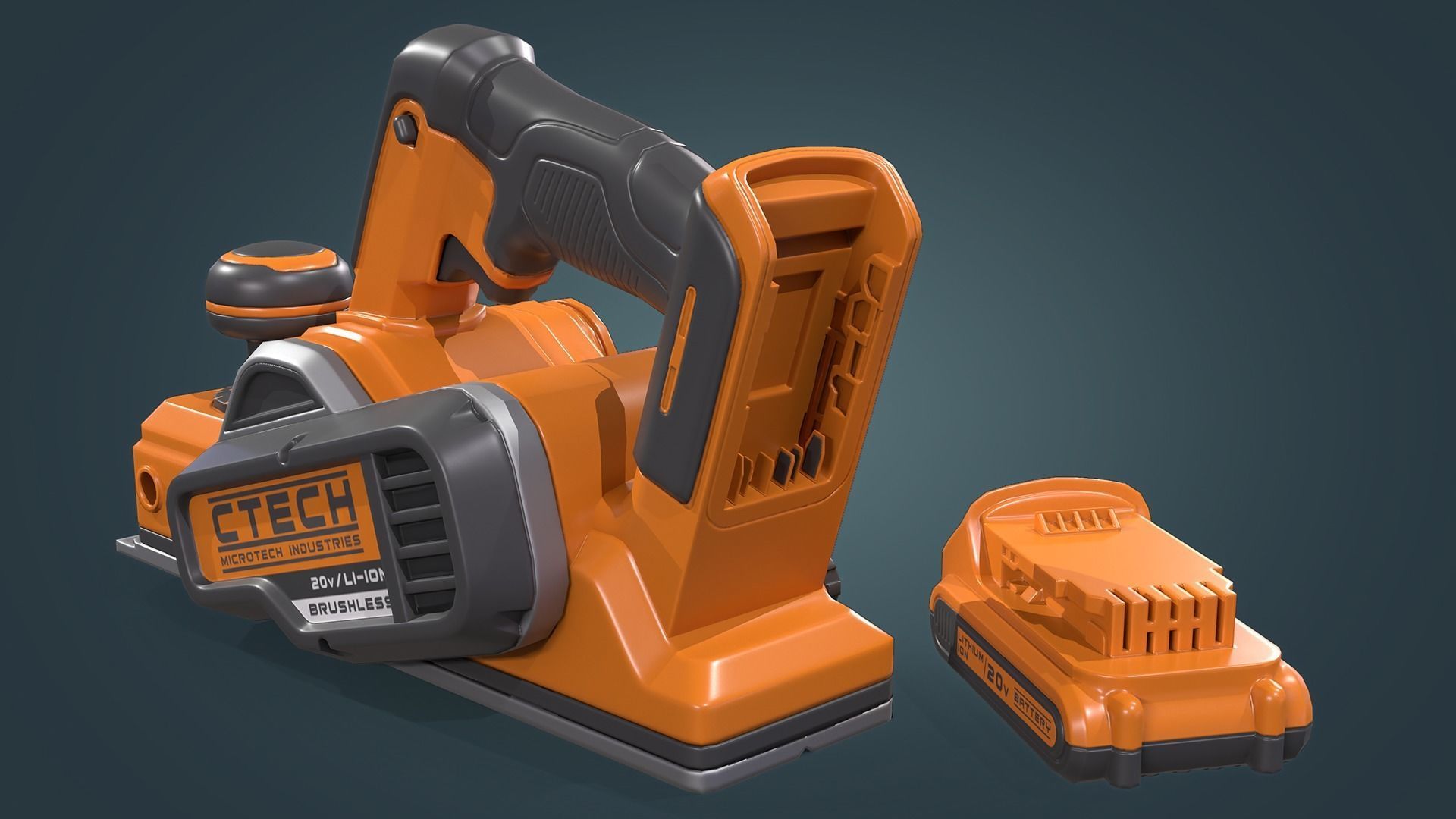 Hand Held Planer Low-poly 3D model_3