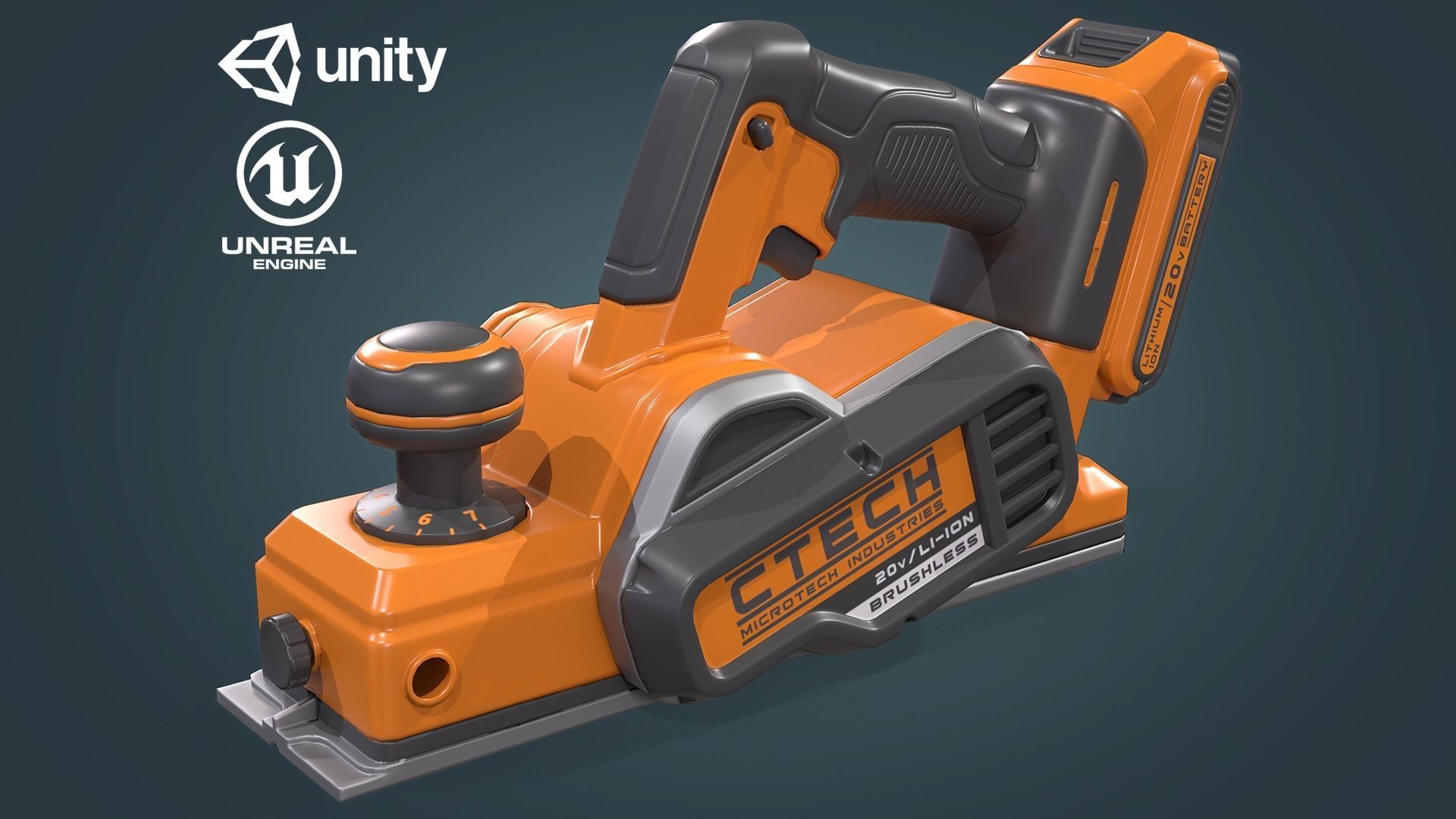 Hand Held Planer Low-poly 3D model_16