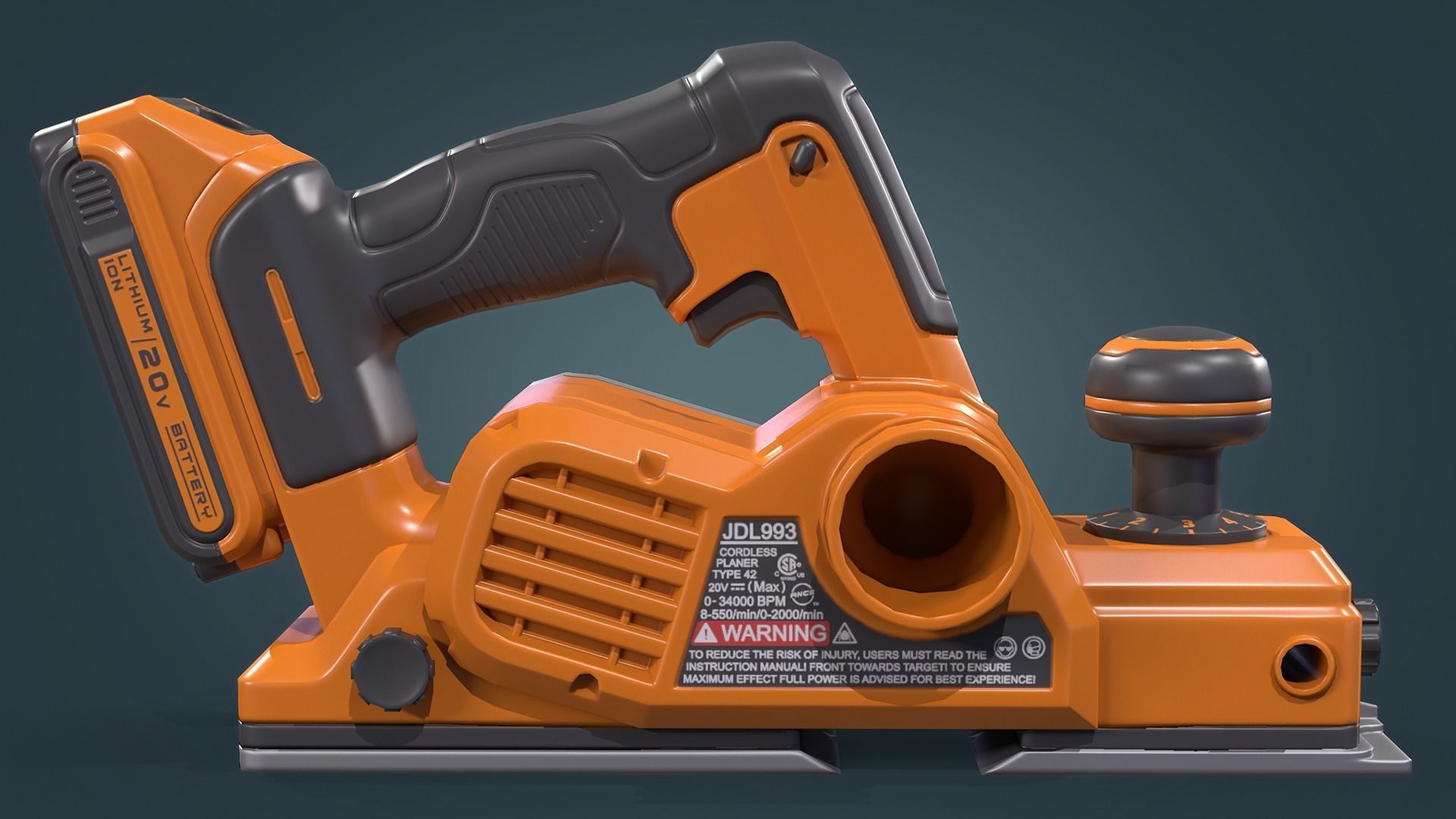 Hand Held Planer Low-poly 3D model_10