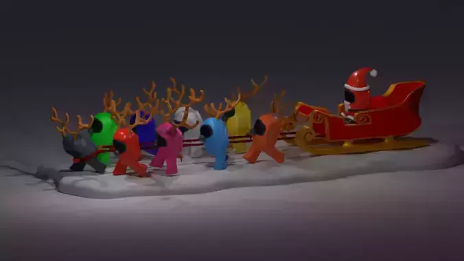 Among us christmaszs concept  3D print model