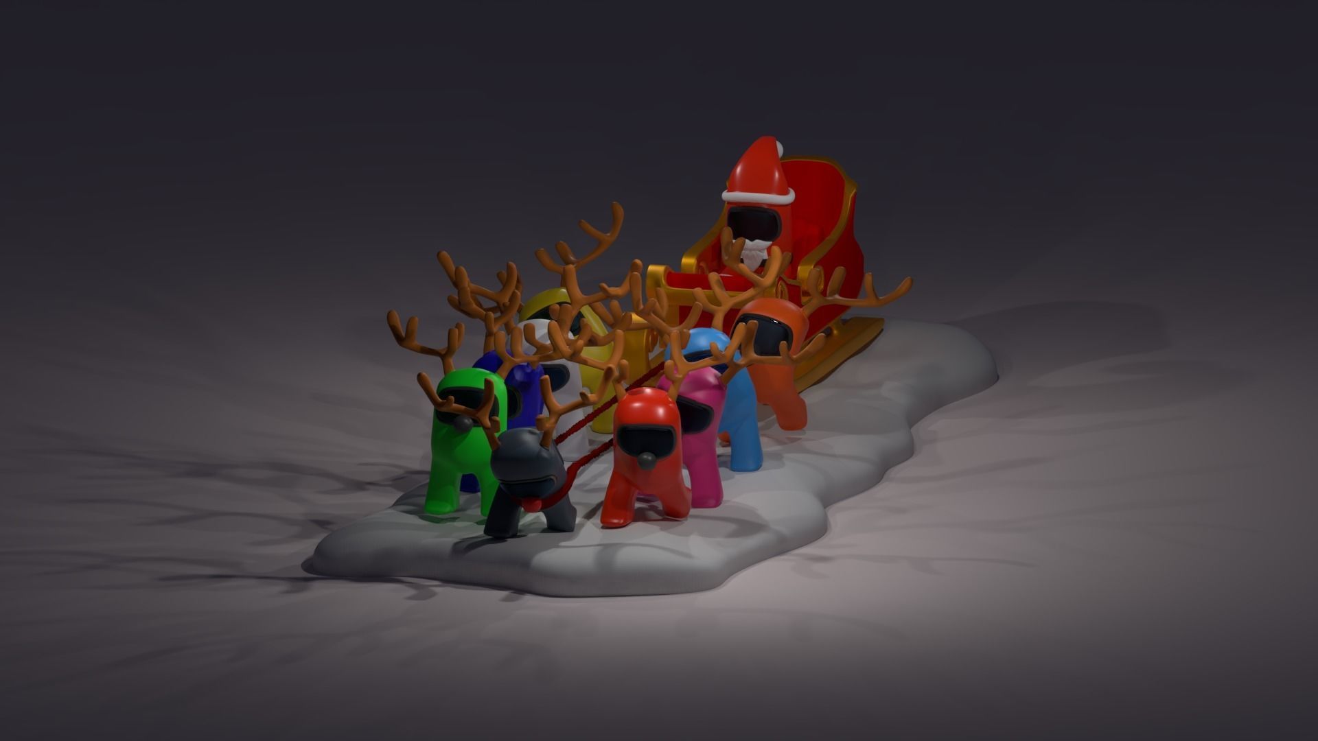 Among us christmaszs concept 3D print model_1