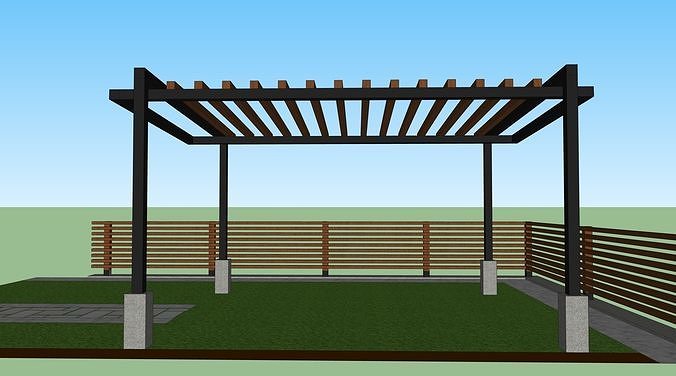 glogovik backyard with pergola Free 3D print model