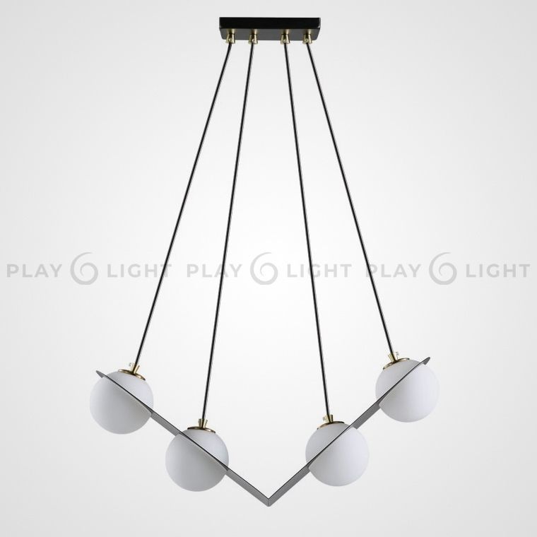 ANGLE pendant light with four balls hanging from it 3D model_2