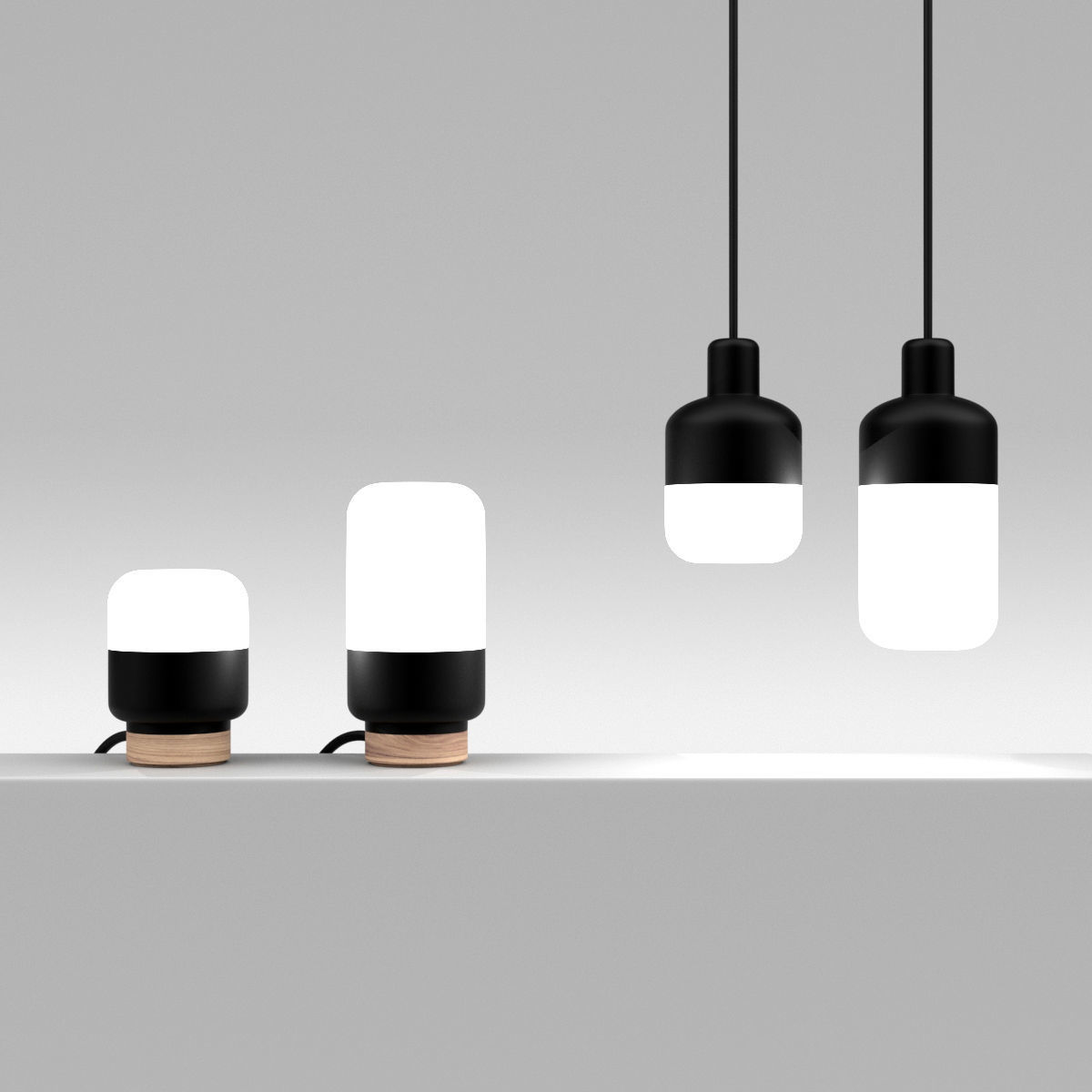 Ohm Pendant and Table Lamp Collection 3D model_1