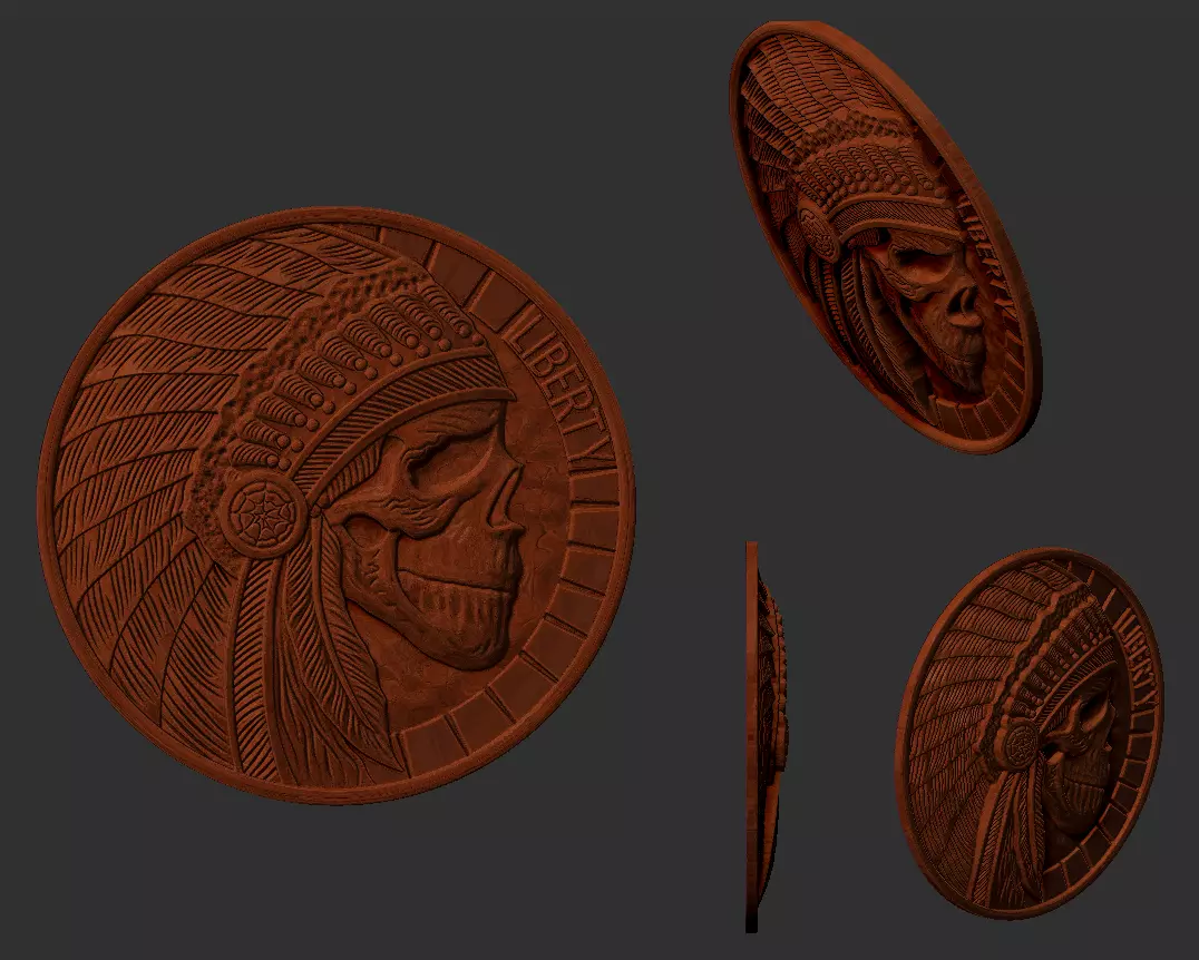 indian skull 3D print model_0