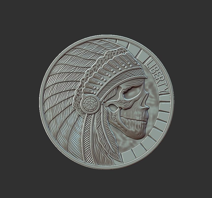 indian skull 3D print model_3