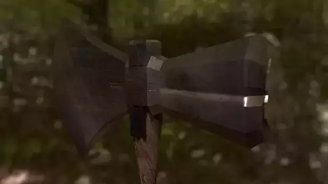 Hammer axe in woods