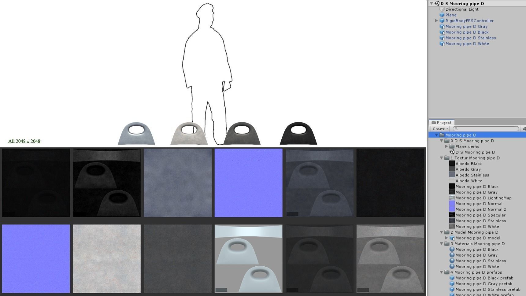 Mooring pipe D Low-poly 3D model_7